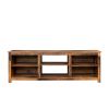 TV stand furniture with 6 storage compartments and 1 shelf cabinet; Walnut