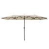 14' DOUBLE SIDED UMBRELLA/beige