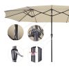 14' DOUBLE SIDED UMBRELLA/beige