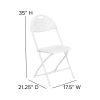 HERCULES Series 650 lb. Capacity White Plastic Fan Back Folding Chair