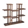 Nine-layer flower garden shelf-heavy burnt color