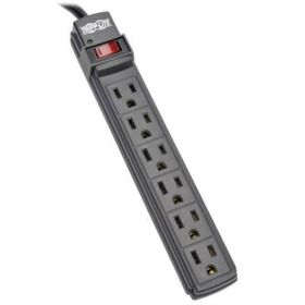 Tripp Lite Power Strip 6 Outlet NEMA 5-15R AC 6 ' Cord 5-15P Black Housing