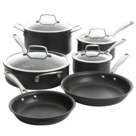 Kenmore Pro Arbor Heights 10 Piece Nonstick Aluminum Cookware Set in Black