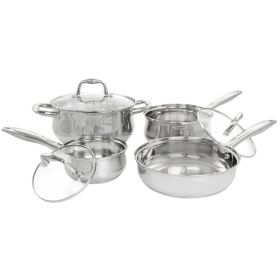 Gibson Home Bransonville 7 Piece Stainless Steel Cookware Set in Chrome