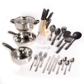 Gibson Total Kitchen Lybra 32-Piece Cookware Combo Set