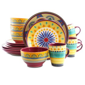 Elama Puesta De Sol 16 Piece Dinnerware Set