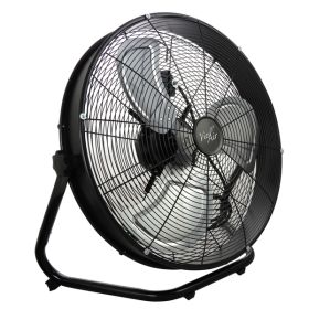 Vie Air 20 Inch 3 Speed Motor Metal Floor Drum Fan in Black