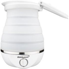 Brentwood KT-1508W .85-Quart Dual-Voltage Collapsible Travel Kettle (White)