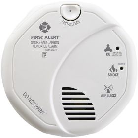 First Alert 1039839 Wireless Interconnected Smoke & Carbon Monoxide Alarm with Voice & Location