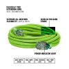 Flexzilla Pro Extension Cord 12/3 AWG SJTW 25' Outdoor Lighted Plug ZillaGreen