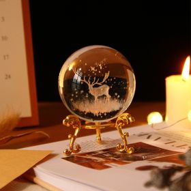 1pc Crystal Ball Art Decoration; Decoration Craft; Crystal Ball Valentine's Day Gifts Birthday Gifts (Color: Deer)