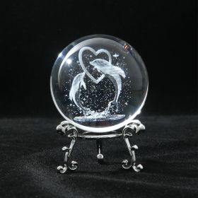 1pc Crystal Ball Art Decoration; Decoration Craft; Crystal Ball Valentine's Day Gifts Birthday Gifts (Color: Dolphin)