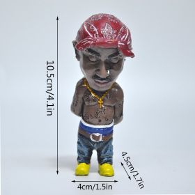 1pc; Hip Hop Legend Commemorative Statue Resin Crafts Ornament (Items: Red Turban)