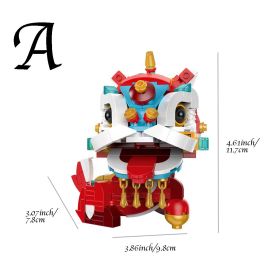 1pc Building Blocks Ornament; Chinese New Year Gifts; Doll Ornaments To Attract Blessings And Wealth 4.61"Ã—3.86"Ã—3.07" (Style: A)