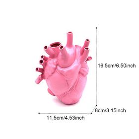 Vase In The Shape Of Human Heart; Home Decoration; Desktop Art Craft Ornament; Exquisite And High-end Indoor Vase; Organ Design Flower Container (Color: pink)