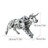 NORTHEUINS Graffiti Painting Resin Bull Figurines Home Living Room Bedroom Office Desktop Feng Shui Ornaments Collection Statues