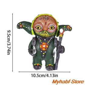 DIY Fairy Elf Resin Statue Model Garden Alien Sculpture Desktop Ornaments Figurine Garden Home Decor Crafts Gifts 10*10*4cm (Color: 3)