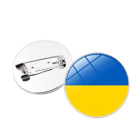 Personality Ukraine Flag Brooch For Women Men Ukrainian National Map Blue Yellow Pins Patriotic Badges Coat Dress Lapel Jewelry (Metal color: BC22Y0039)