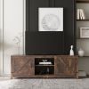 MDF TV stand with storage cabinet; Walnut