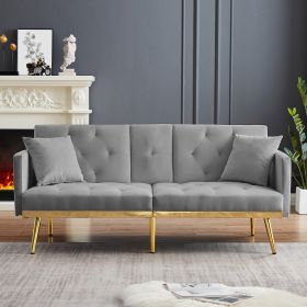 VELVET SOFA BED (Color: Grey)