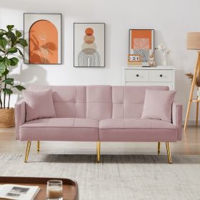 VELVET SOFA BED (Color: pink)