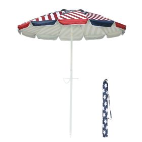 6 ft Beach Umbrella (Color: As pic)