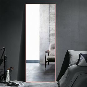 Modern Full Length Mirror, 65" x 22"x 1.2" (Color: Rose Gold)