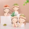 1pc Girls Plant Pots; Desktop Creative Cute Plant; Desktop Art Craft Decor