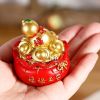 1pc; Pot Of Golden Car Ornament (2.28"Ã—1.97"Ã—1.97"); Home Decoration; Holiday Birthday Gifts