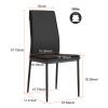 5-piece Rectangle Dining Table Set with Metal Frame; Tempered Glass Dining Table for Kitchen Room; Black