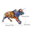 NORTHEUINS Graffiti Painting Resin Bull Figurines Home Living Room Bedroom Office Desktop Feng Shui Ornaments Collection Statues