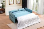 Pull Out Sofa Bed; Modern Adjustable Pull Out Bed Lounge Chair with 2 Side Pockets; 2 Pillows for Home Office