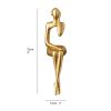 Golden Sitting Abstract Sculpture for Modern Home Decor - Creative Art Piece