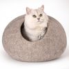 Cat Cave Bed -Handmade Wool Cat Bed Cave with Mouse Toy