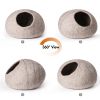 Cat Cave Bed -Handmade Wool Cat Bed Cave with Mouse Toy